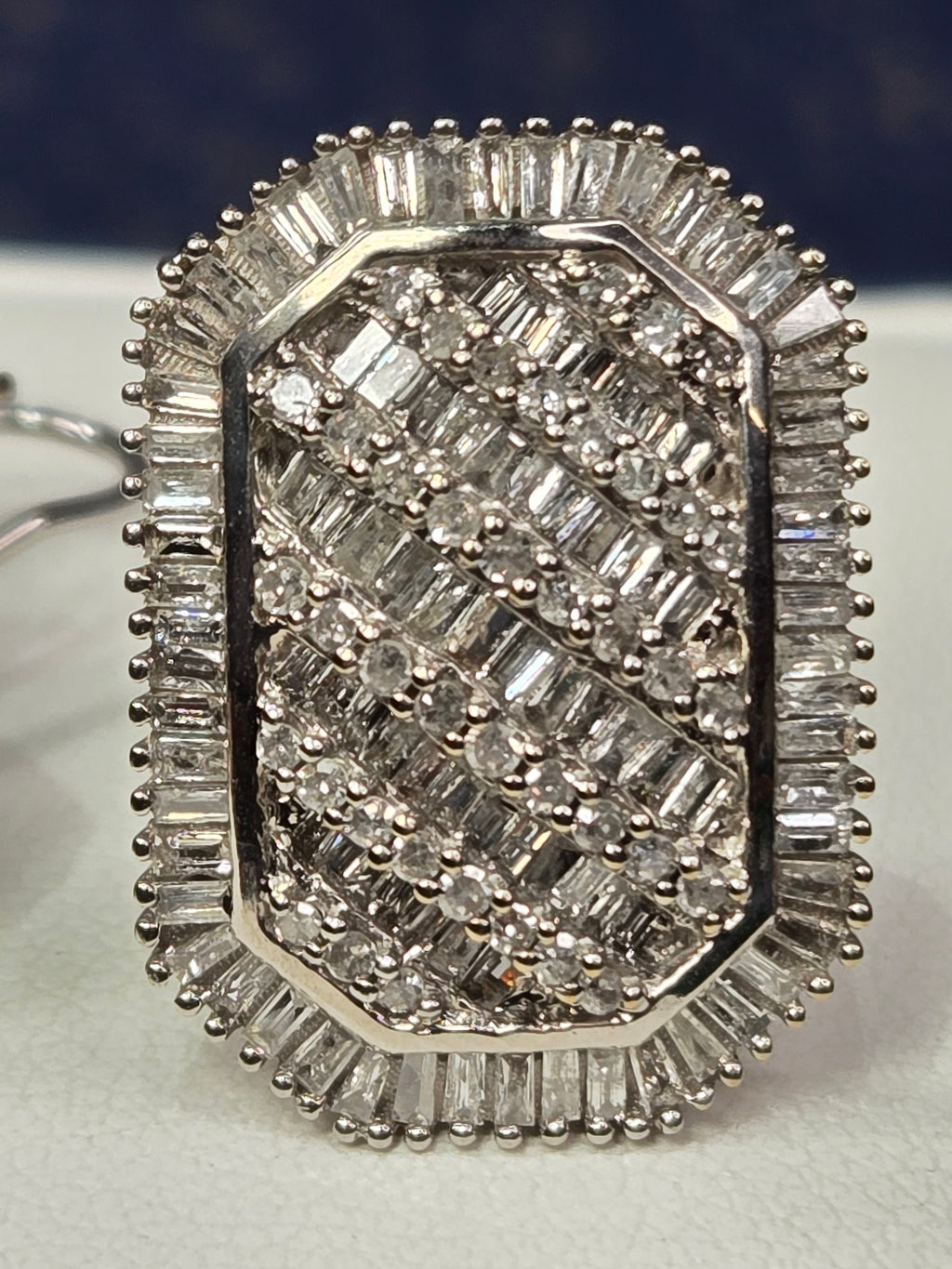 side profile showing earring thickness and setting