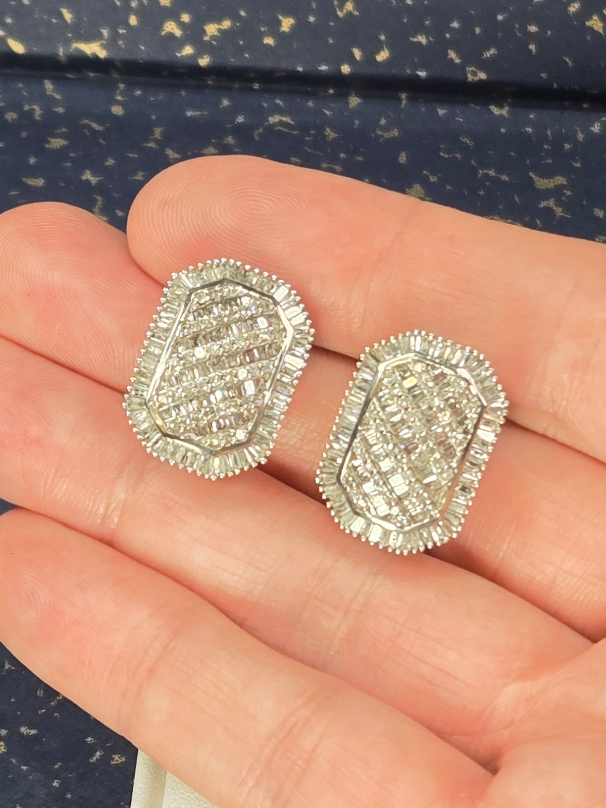 detail of diamond facets and milgrain