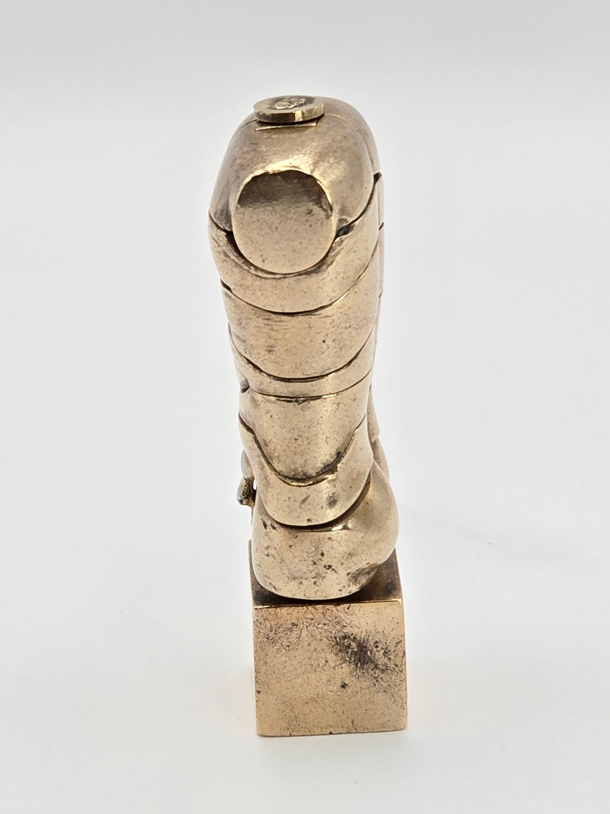 assembled mini David puzzle ring shown on pedestal