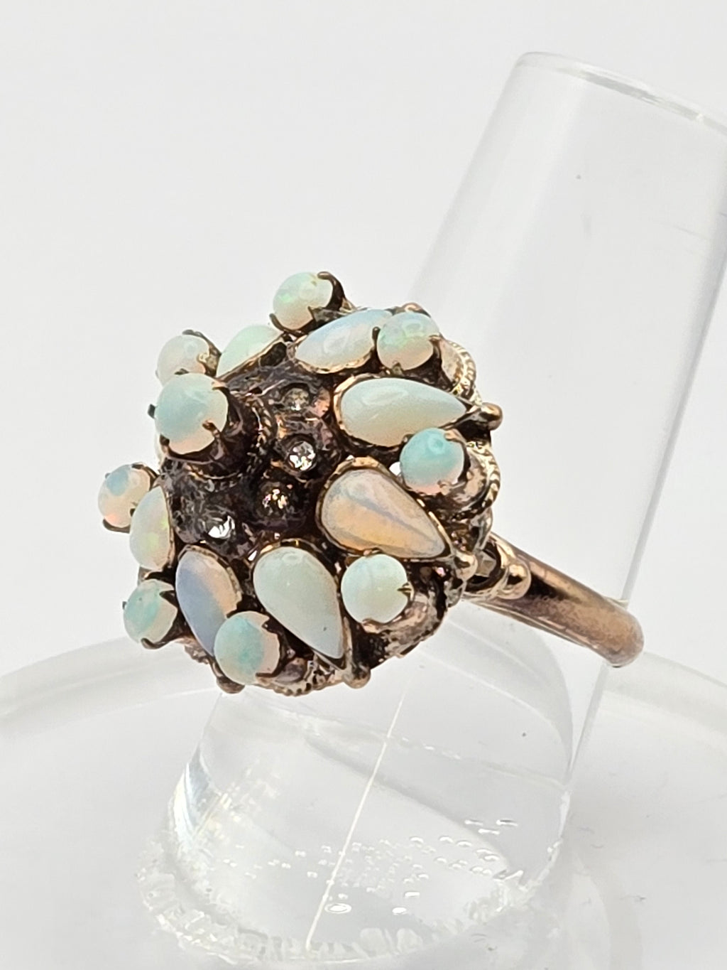 side profile of ring showing band detail and gallery work