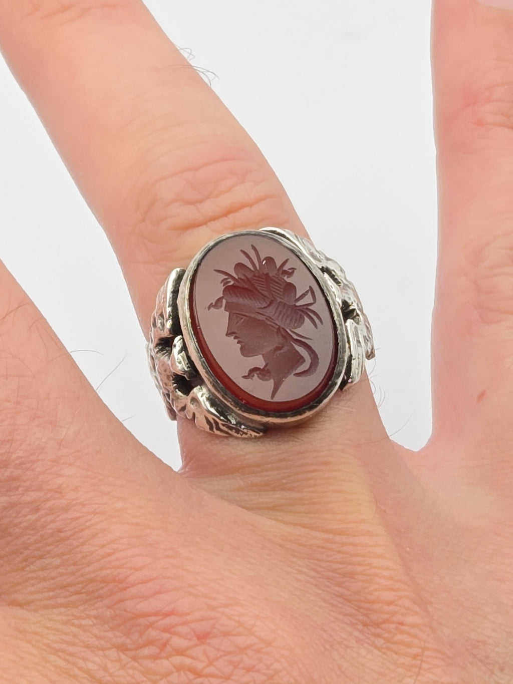 back of ring showing hallmark area and inner band