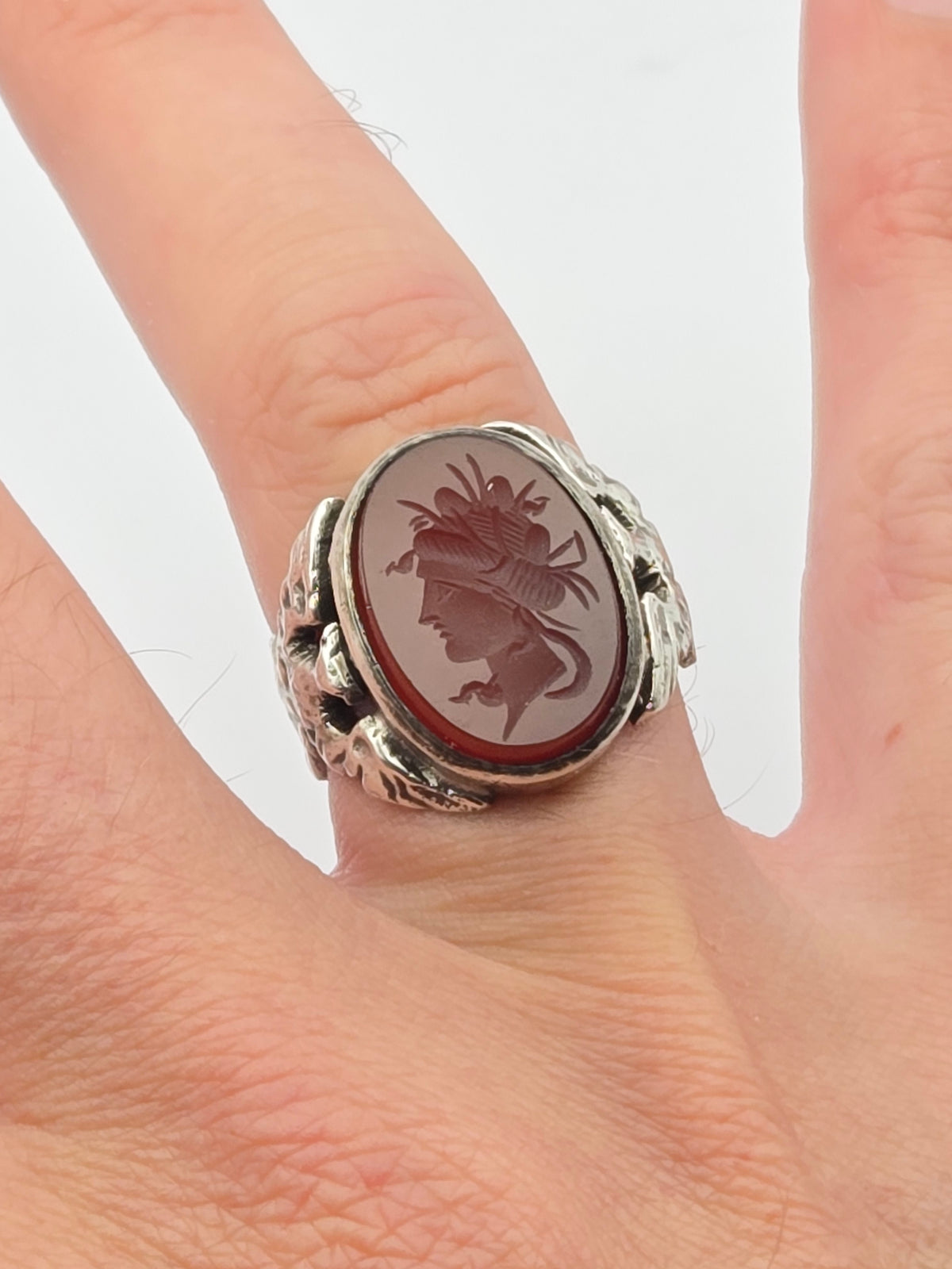 back of ring showing hallmark area and inner band