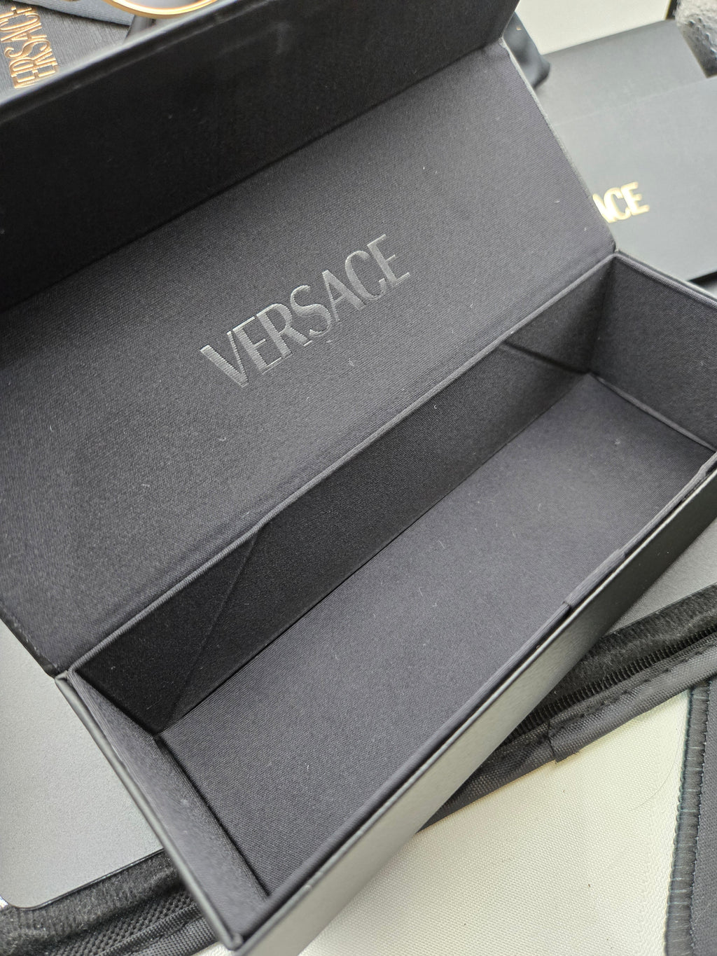 NEW Authentic Versace Clarck Pilot Sunglasses In Box With Papers VE2302 152387 Gold And Dark Grey