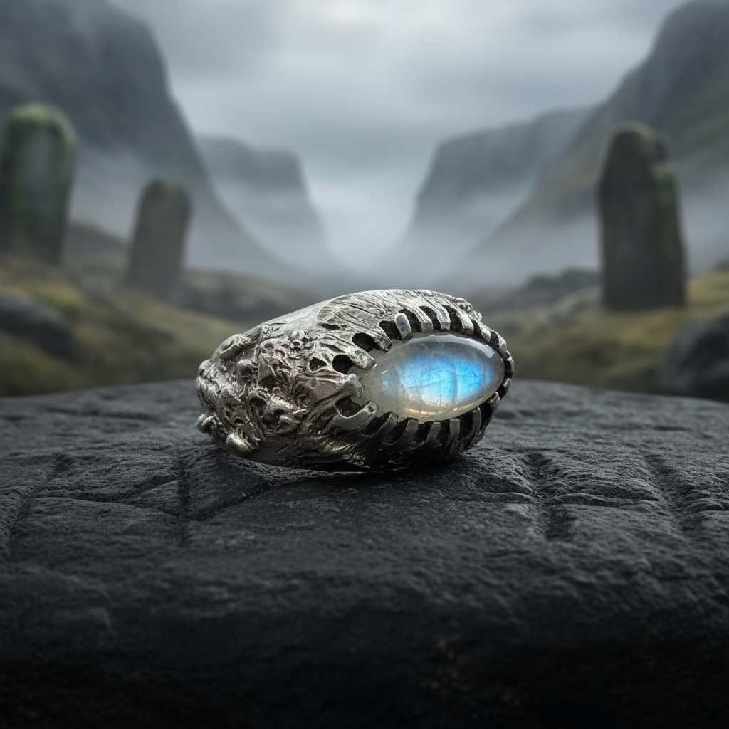 Moonstone Ring – Viking Theme Original Position