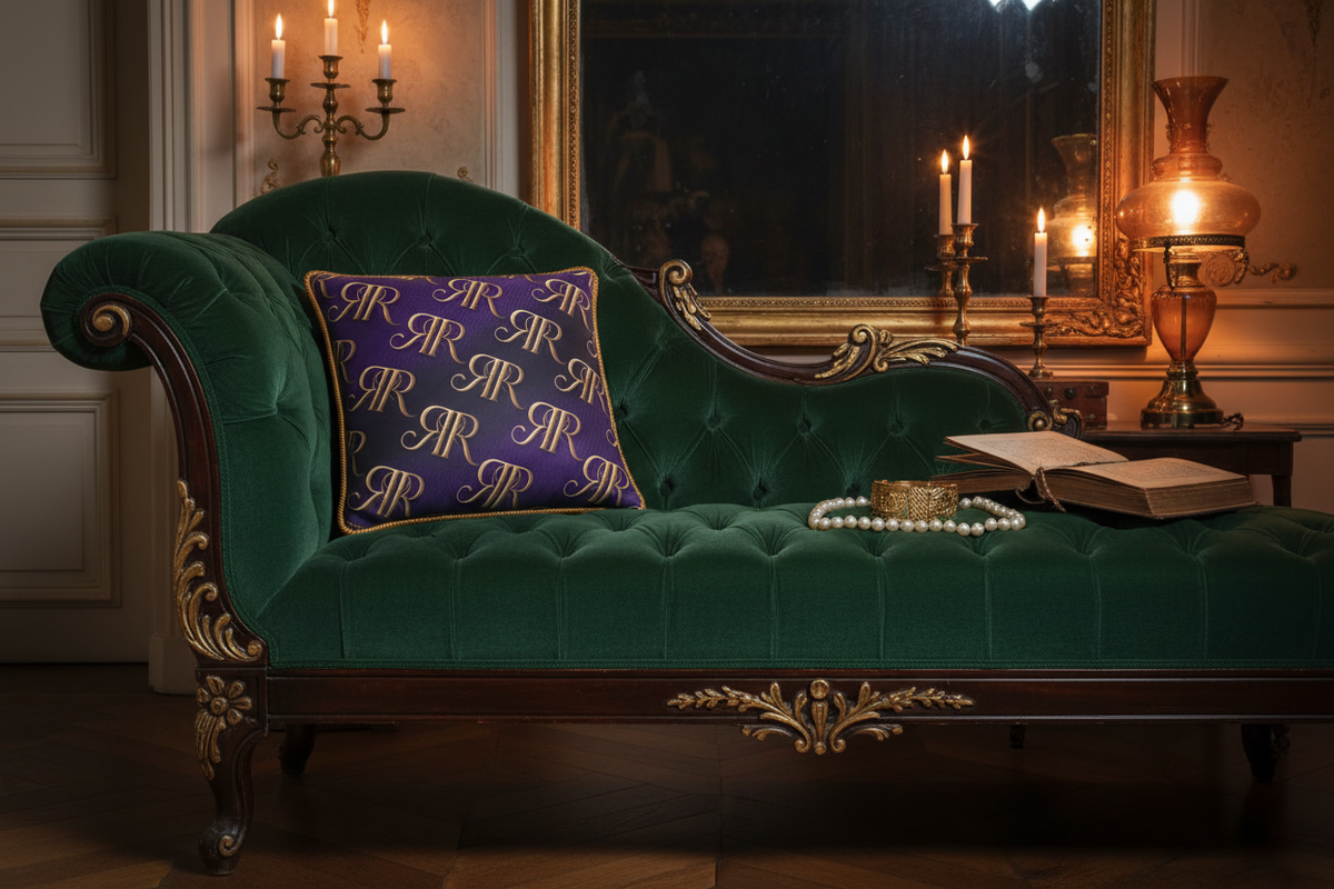 Royal Regency Silk Cushion — Parisian Salon Editorial