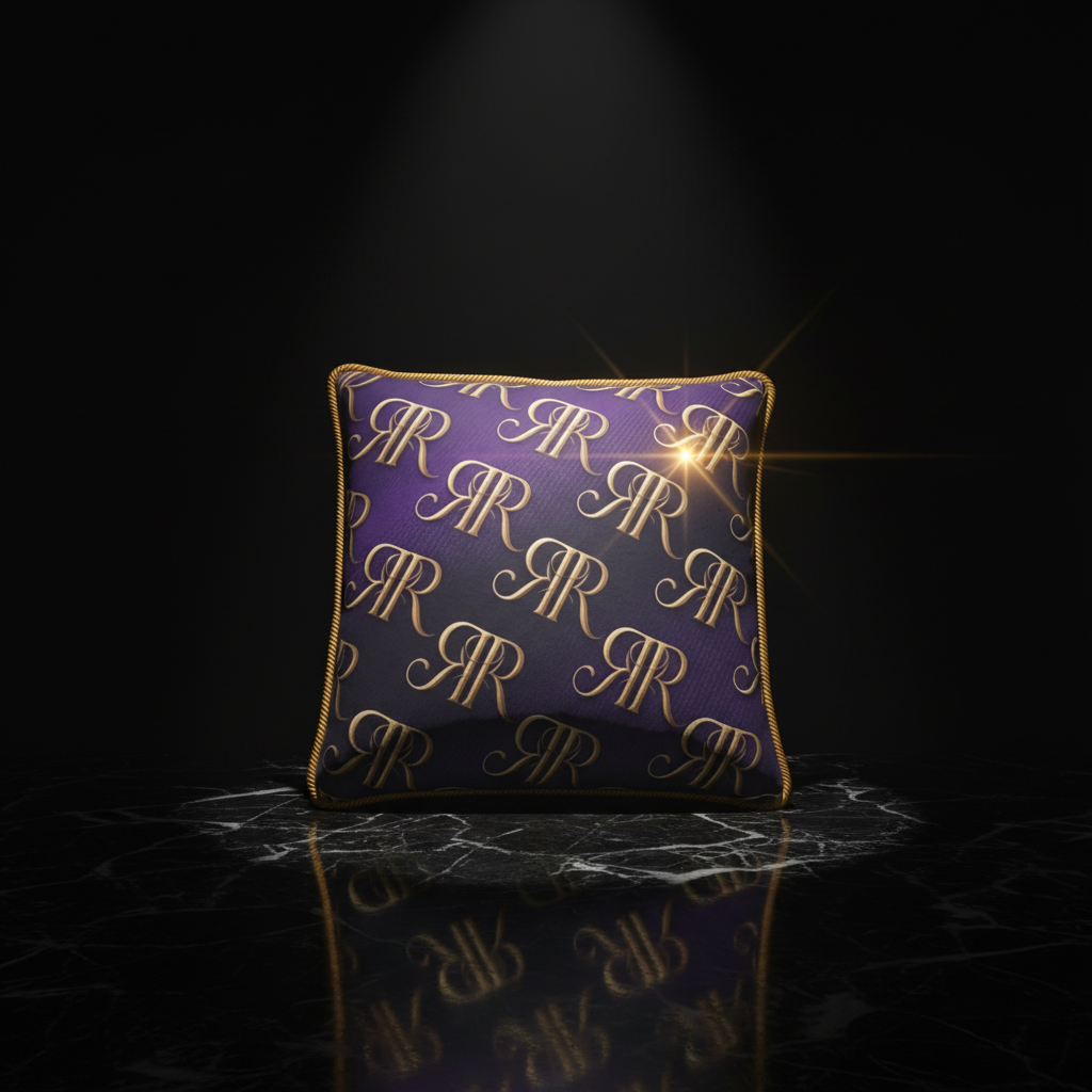 RR Cushion — Black Marble Cartier Scene