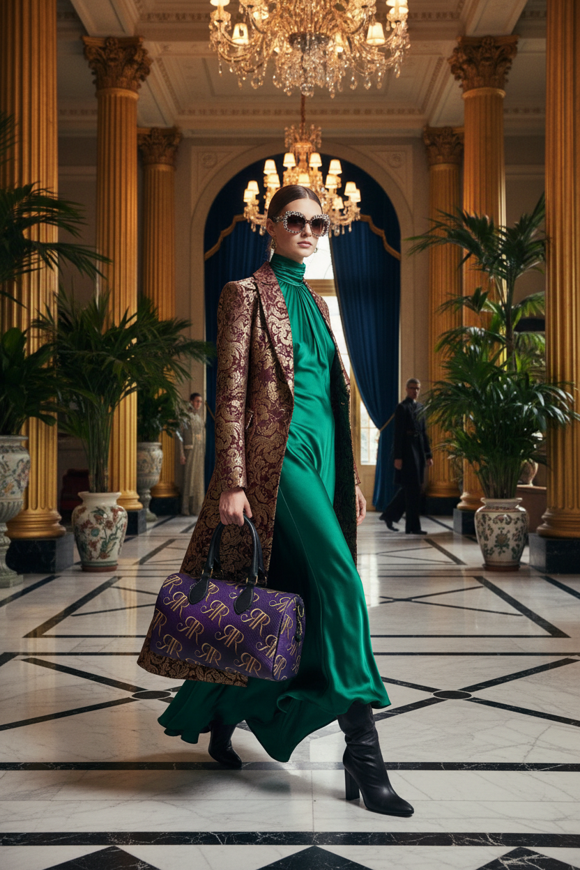 RR Premium Leather Duffle — Model Hotel Lobby
