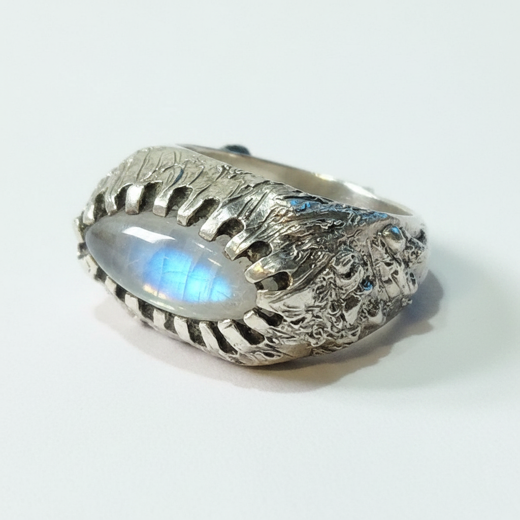 Vintage Scandinavian Moonstone Ring – Same Angle Enhanced